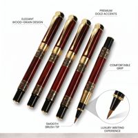 Bolígrafo de Lujo con Punta de Pincel Suave, Recargable, Metálico, para Caligrafía, Punta Fina, Negro, para Escribir, Dibujar, Firmar, Material de Arte y Papelería