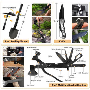 142 قطعة من معدات الطوارئ الاحترافية للسلامة مع سكين نجاة للتخييم والمشي لمسافات طويلة والصيد والمغامرات الخارجية - Product Image 3