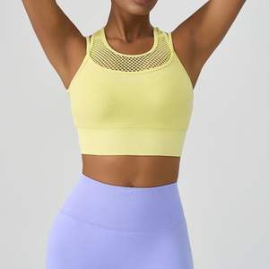 Dames Lichtgewicht T-<span class=keywords><strong>Back</strong></span> Mouwloze Sportoverhemden Halter Vierkante Hals Compressie Workout Crop Tank Tops Met Verwijderbare Pads - Product Image 3