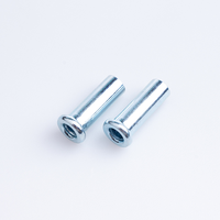 Rivet tubulaire à trou traversant en acier au carbone zingué, à bride ronde simple, petit, pour jouets, bagages et quincaillerie rotative