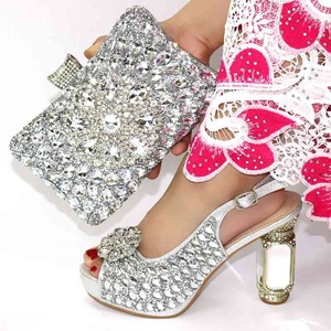 AB7842 2019 Großhandel High Heels Schuhe und Tasche passen Frauen für Abend party italienische Damenschuhe Low Heels - Product Image 6
