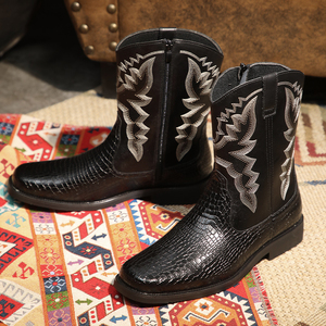 Botas Chelsea de Vaquero Exóticas para Hombre al por Mayor, Estilo Otoñal, sin Cordones, Parte Superior de PU, Tallas Grandes, Punta Redonda Media - Product Image 5