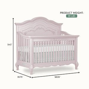 Lit bébé moderne de luxe avec cadre sculpté et courbes décoratives en teck massif pour mobilier de chambre d'hôtel pour bébé - Product Image 4