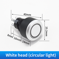 HUSA 22mm LA22Y Saklar Tombol Tekan 1NO1NC Self-Locking Momentary Full Illuminated LED IP65 Plastik Kontrol Industri Rumah Tangga