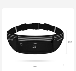 Cinturón de Correr Delgado Unisex de Nailon, Reflectante, con Bolsillo para Trotar, Senderismo, Ciclismo, Ejercicio, <span class=keywords><strong>Riñonera</strong></span> con Cierre de Cremallera, Impermeable para Corredores - Product Image 4