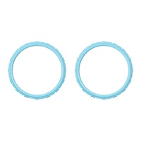 EXtremeRate Heaven Blue Accessoires de remplacement Anneaux d'accent personnalisés pour manette PS5 BDM-010/020/030/040/050