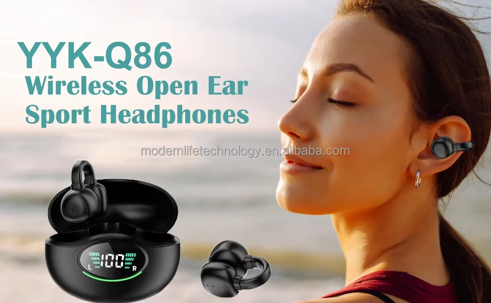 YYK-Q86 Ear Clip Sports Wireless Earbuds - Waterproof & HD Sound