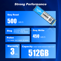 قرص صلب داخلي WARM M.2 SATA SSD 2280 بسعة 512 جيجابايت، سرعة قراءة متسلسلة 6 جيجابت/ثانية، 500 ميجابايت/ثانية، تخزين للحاسوب المحمول