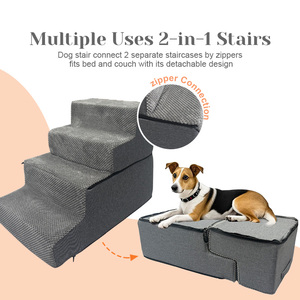 Rampa e <span class=keywords><strong>Scala</strong></span> a 4 Gradini per Cani e Gatti, per Divano e Sedia, con Rivestimento in Tessuto Impermeabile Antiscivolo e Resistente - Product Image 2