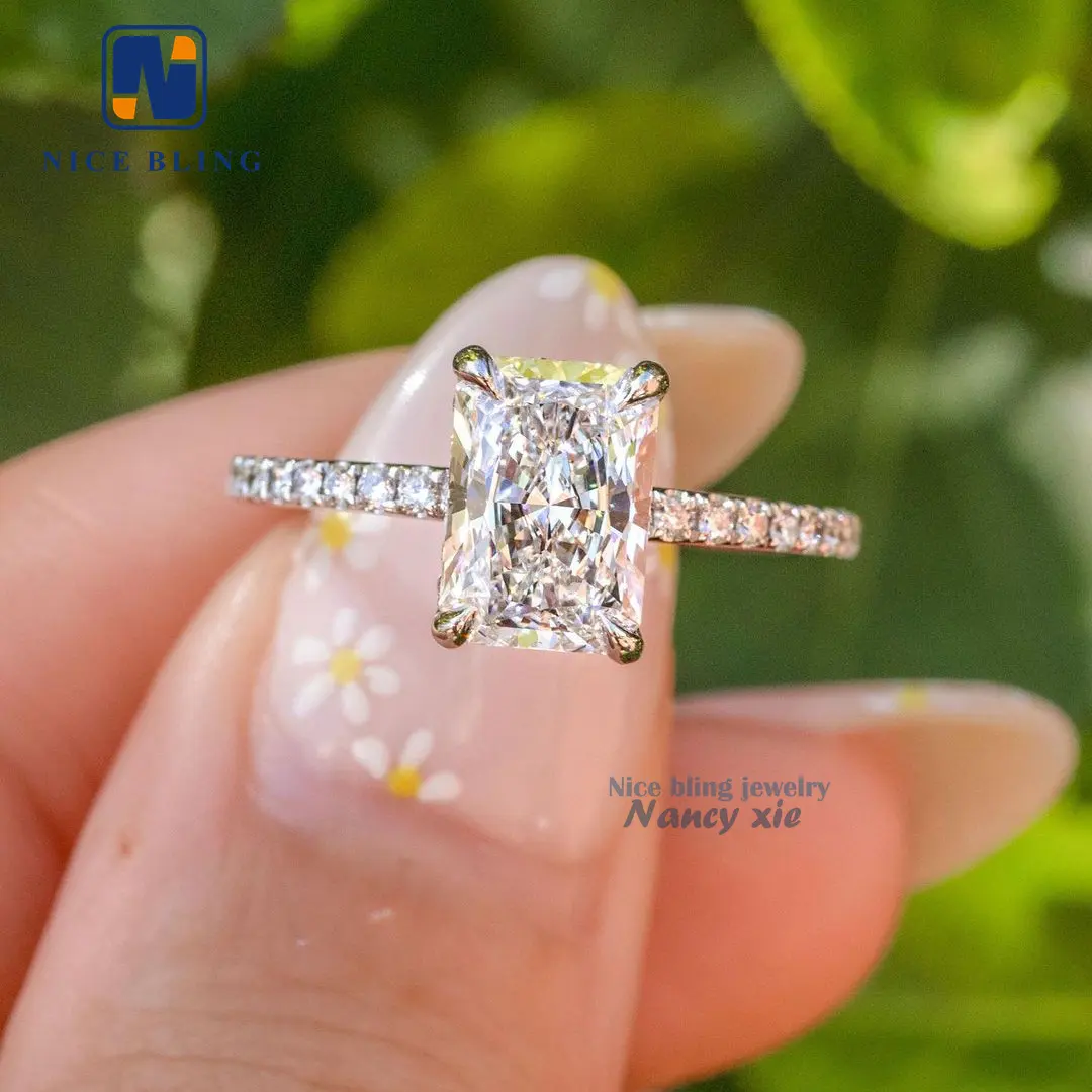 Anel De Casamento De Diamante Personalizado Mulher S925 10K 14K 18K Ouro Fine Jewelry Noivado Moissanite Anel