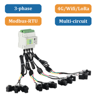 Compteur d'énergie intelligent triphasé IoT Acrel ADW210-D24 RS485/MODBUS-RTU sur rail DIN, surveillance 4 circuits, gestion à distance, classe 1