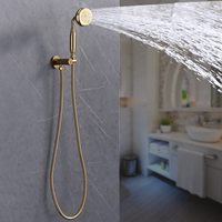 Laiton Vintage pulvérisateur à main téléphone pommeau de douche à main avec support coude d'alimentation réglable connecteur mural support de douche