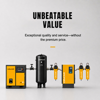Compresseur d'air à vis injecté d'huile LOGICAIR 20 CV 500 L usage intensif 10 bars 220 V monophasé 60 Hz avec réservoir, filtres et sécheur d'air