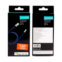 Boîte d'emballage en papier personnalisée pour produits électroniques, pliable, à suspendre, vide, pour téléphone portable, câble USB, câble de charge de voiture