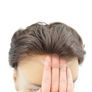 Venta al por mayor del pelo humano Natural y encaje francés Invisible cabello indio hombres peluquín de cabello <span class=keywords><strong>peluca</strong></span> - Product Image 1