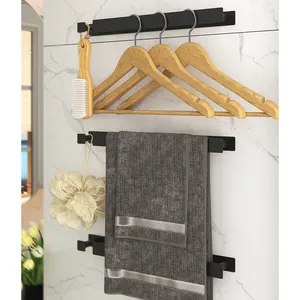不锈钢浴室架壁挂式浴巾架，带浴室毛巾杆毛巾钩