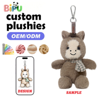 Porte-clés en peluche en gros d'usine, mini porte-clés ours en peluche avec logo brodé, porte-clés ours en coton doux pour la décoration de sacs