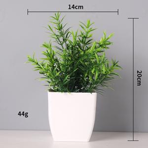 Plante verte artificielle en pot, bonsaï en plastique pour la décoration de table à domicile, décoration de bureau intérieure, ornements, verdure artificielle - Product Image 5