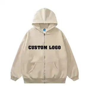high quality men hoodie custom embroidered hoodie zip 100% cotton zipper heavyweight black zip up hoodie