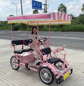 Bicicleta Familiar Tándem Surrey para <span class=keywords><strong>4</strong></span> <span class=keywords><strong>Personas</strong></span>, <span class=keywords><strong>4</strong></span> Ruedas, Una Velocidad, para Alquiler, con Frenos <span class=keywords><strong>de</strong></span> Disco y Cuadro <span class=keywords><strong>de</strong></span> Acero - Product Image 2