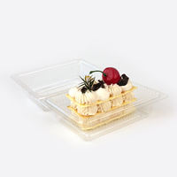 Conteneur d'élimination des aliments bon marché pour gâteau dessert cuisson Boîte d'emballage blister en plastique transparent à clapet pour biscuit pâtisserie