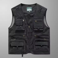 Haute qualité en plein air décontracté hommes tactique randonnée pêche photographe gilet maille sans manches veste vêtements de travail Multi poches doux