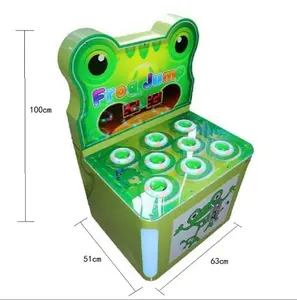 Muz arazi parkı çılgın oyun kurbağa çocuk oyun makinesi ahşap köstebek destek özel ucuz çocuk ticari oyun makinesi