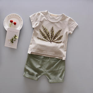 Conjunto de ropa de bebé <span class=keywords><strong>recién</strong></span> nacido de algodón orgánico de manga corta de compras - Product Image 3