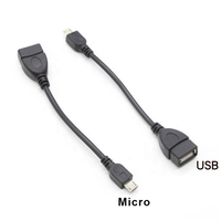 Câble USB 2.0 OTG, USB A Femelle vers Micro USB Mâle, Adaptateur Court de 14 cm pour Tablette Android, Clé USB, Clavier, Souris, Faible MOQ