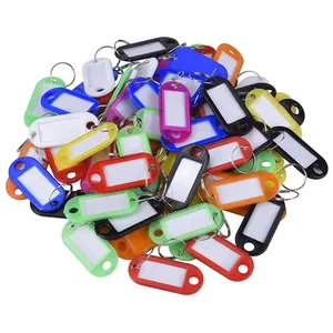 קידום מכירות צבעוני פלסטיק מחזיק מפתחות זיהוי תגיות שם כרטיס תווית תגי מזוודות מפתח שרשרת עם לוגו מותאם אישית