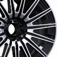 Jantes en alliage d'aluminium AL 19 20 pouces 5x112 pour Mercedes Benz, design multi-rayons en maille, finition noir brillant usiné, en promotion
