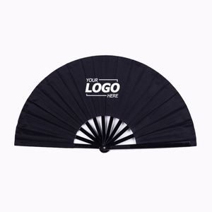 พัดจีนพับได้แบบกำหนดเอง - พัดผ้าไนลอนขนาด 13 นิ้วสำหรับการแสดง - Product Image 1
