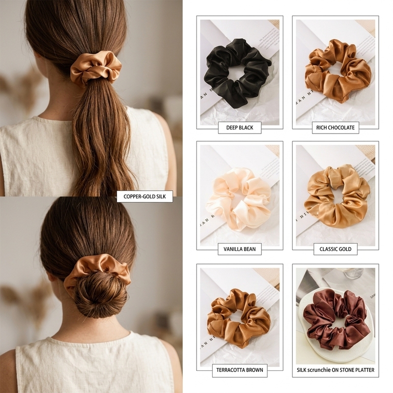 Wholesale Custom Satin Fabric Scrunchies Large