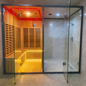 Sauna infrarouge sec et hammam pour 6 personnes en <span class=keywords><strong>bois</strong></span> de pruche, cabine de sauna pour usage domestique - Product Image 1
