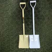 Pelle industrielle en acier de qualité supérieure S503/S501MY avec poignée en bois dur à poignée en D, lame carrée, pelle à neige et pelle de jardin