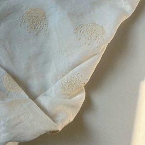 Fabricación nuevo diseño liso 100% tela de ramio bordado floral ramio tela para vestido cortina tela de lino bordada - Product Image 6