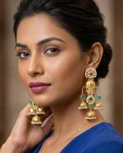 Gold Plated <b>Chandelier</b> Earrings Women's Bohemia Style Tassel <b>Crystal</b> Rhinestone Imitation Pearl Alloy Wedding Jewelry - Product Image 3