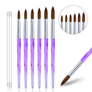 Brosse à ongles professionnelle en acrylique, manche en acrylique violet 100% Pure Kolinsky brosse à cheveux Kolinsky Original Par Uas 10 12 14 <span class=keywords><strong>16</strong></span> - Product Image 3