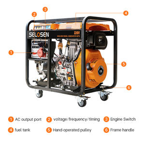 Generador Diésel Portátil SELOSEN AC <span class=keywords><strong>de</strong></span> 3kw 7kw con Ruedas - Product Image 3