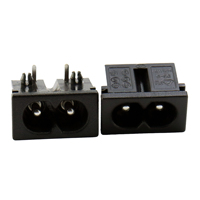 DB-8-04 Gambar 8 Soket Inlet Daya AC019 Pemasangan Panel Snap-in Tahan Suhu Tinggi 2 Pin Stopkontak Daya AC