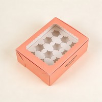 Boîte d'emballage alimentaire la plus vendue pour cupcakes, finition mate personnalisée, pour brownies et donuts, avec insert, boîte à desserts de boulangerie