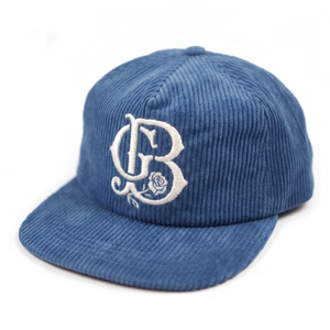 Casquette en velours côtelé non structurée à 5 panneaux avec logo brodé personnalisé OEM, fermeture snapback - Product Image 2