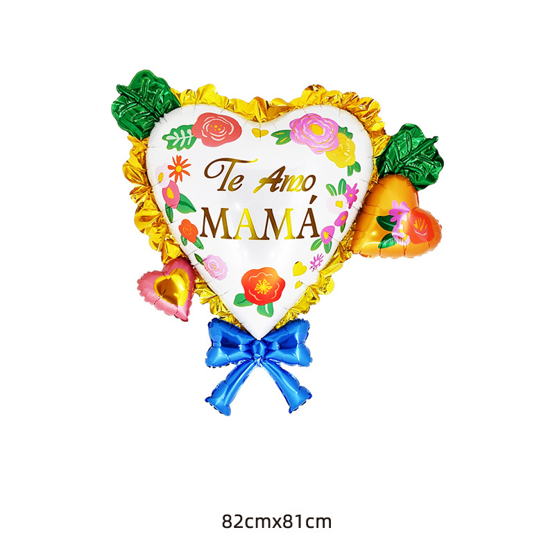 Coeur coloré avec nœud-Te Amo Mama