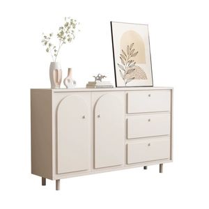 Cream Colored Sideboard Modern Minimalist Design <b>Storage</b> Unit Living <b>Room</b> <b>Cabinet</b> - Product Image 2