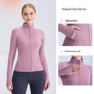 Nouvelle collection Automne-Hiver 2026 : <span class=keywords><strong>Cardigan</strong></span> de yoga <span class=keywords><strong>Lulu</strong></span> pour femme, manches longues, anti-transpiration, avec poche zippée, idéal pour le sport et la course à pied - Product Image 2