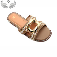 Chaussons de luxe pour femmes de haute qualité - Chaussures plates antidérapantes d'été pour l'extérieur - Nouveau style tendance et durable pour femmes