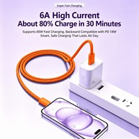 Câble de charge rapide tressé en aluminium orange 60W avec connecteurs Micro USB 3.0 et Type-C pour scanners, banques d'alimentation et plus encore