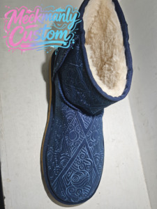 Botas de Nieve Meckmanly Personalizadas con Estampado Azul, Altura hasta el Tobillo, Punta Redonda, Cálidas para Invierno, Suela de Goma para Mujer - Product Image 1