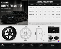 Nuevas Llantas de Aluminio Forjado Ligeras ZL, Monobloque Premium, Compatibles con Audi RS4 RS5 B9, 19-20 Pulgadas, Rines de Aleación de Alto Rendimiento