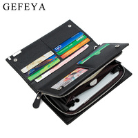 Dompet Multi-slot Bisnis Versi Korea untuk Pria, Dompet Lipat Tiga, Tas Genggam Panjang, Lapisan Poliester Tahan Air, Tempat Ponsel
